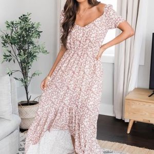 Pink Lily Floral Maxi Dress (NWOT)